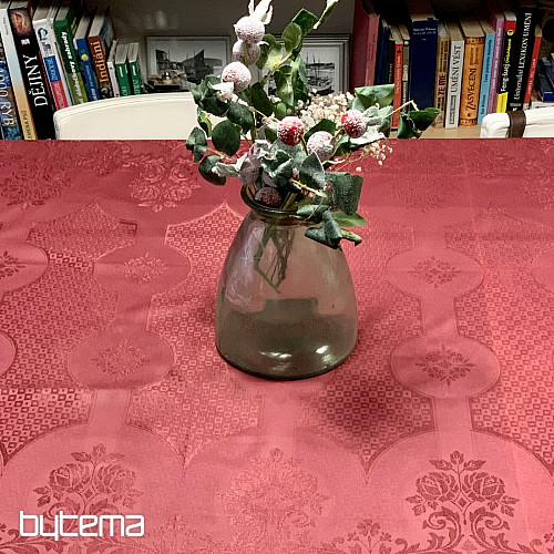 Obrus DAMASK bordowy 120x140