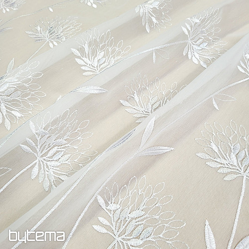 Zasłona luksusowa GERSTER 11868 biała haftowana