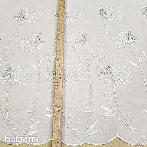 Luksusowa zasłona GERSTER 11868 z haftem beżowym