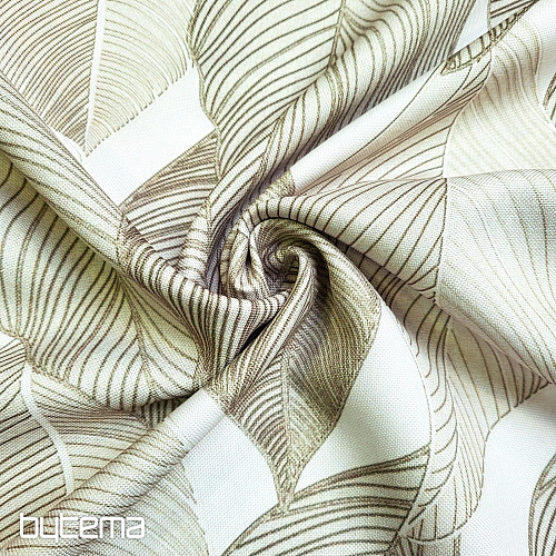 Tkanina dekoracyjna MAXI LEAVES jasnozielona