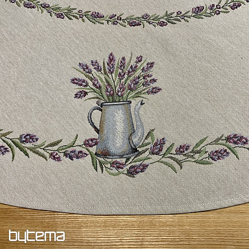 Okrągły obrus gobelinowy LAWENDA