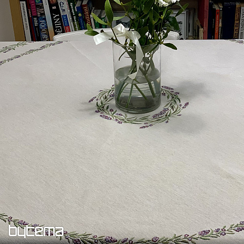 Okrągły obrus gobelinowy LAWENDA