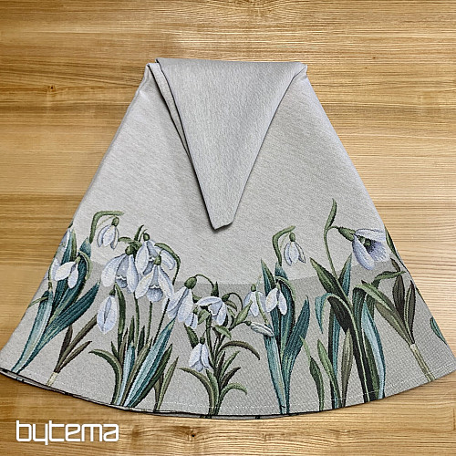 Okrągły obrus gobelinowy PŁATKI ŚNIEGU