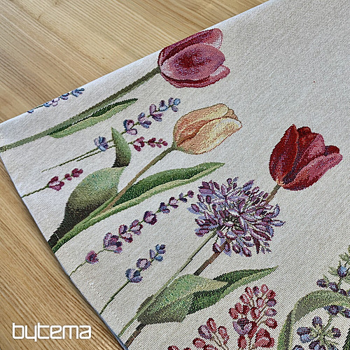 Okrągły obrus gobelinowy TULIPANY WIOSNA III