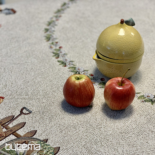 Okrągły obrus gobelinowy ROCK BY THE FENCE