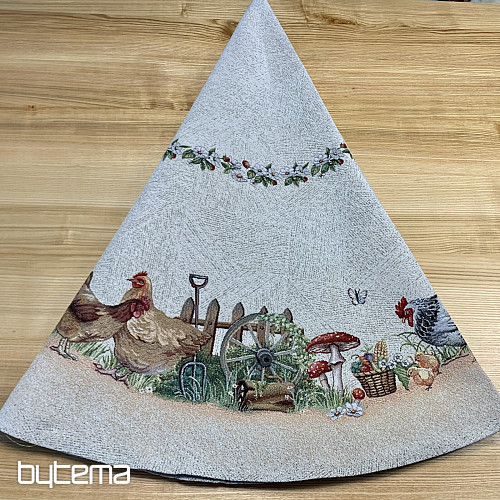 Okrągły obrus gobelinowy ROCK BY THE FENCE