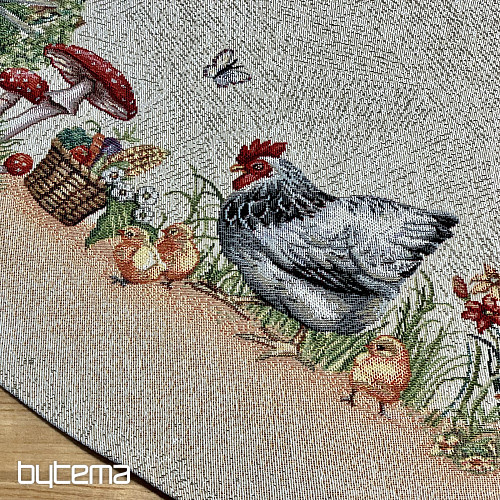 Okrągły obrus gobelinowy ROCK BY THE FENCE