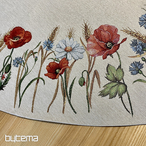 Obrus gobelinowy okrągły KWIATY DZIKIE