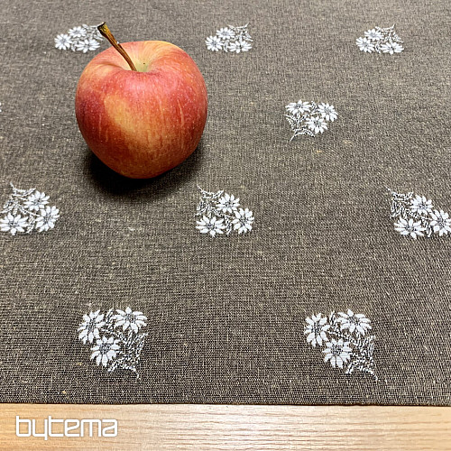 Szalik żakardowy KWIATY ALPEJSKIE BRĄZOWY