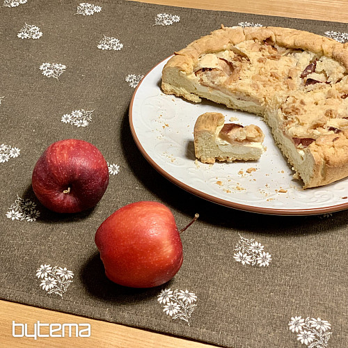 Szalik żakardowy KWIATY ALPEJSKIE BRĄZOWY