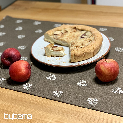 Szalik żakardowy KWIATY ALPEJSKIE BRĄZOWY