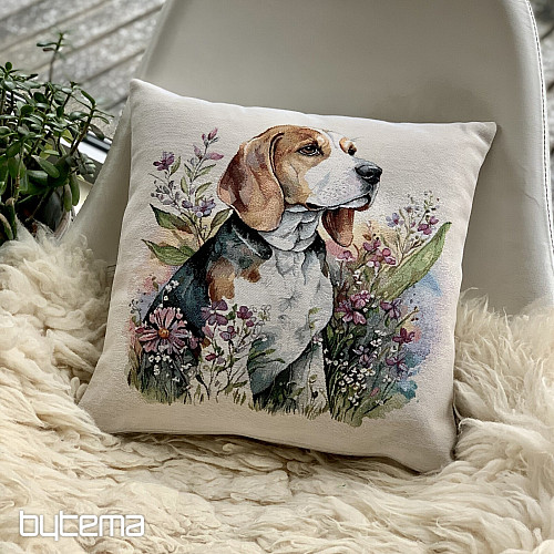 Poszewka na poduszkę z gobelinu Beagle na łące