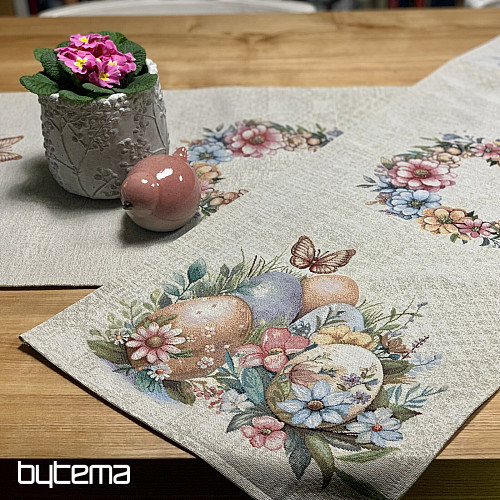 Wielkanocny obrus i szalik JAJKA W TRAWIE