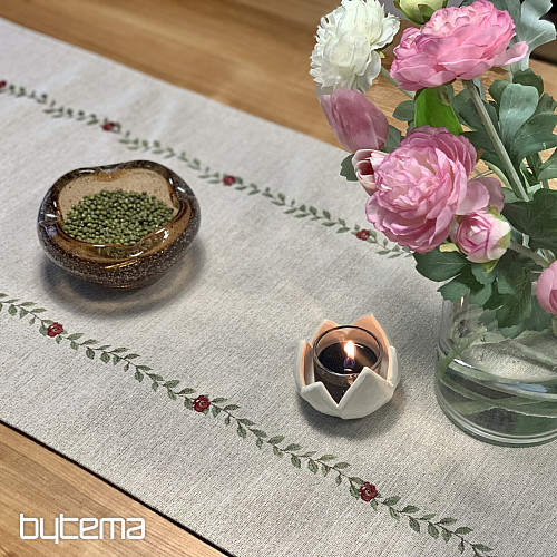 Obrus i szalik z gobelinu DOMEK OGRODOWY