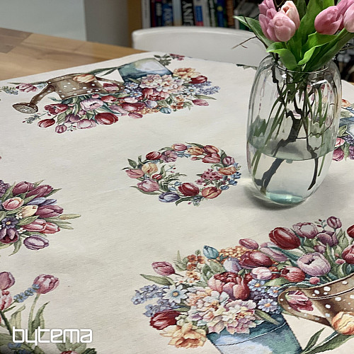 Obrus i szalik z gobelinu WIOSENNY BUKIET