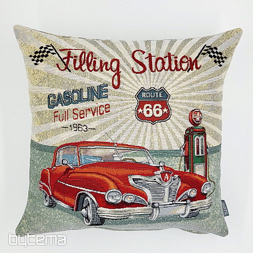 Poszewka na poduszkę z gobelinu STACJA PALIW ROUTE 66
