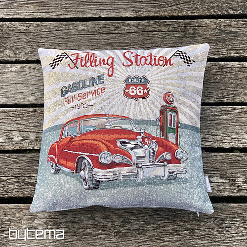 Poszewka na poduszkę z gobelinu STACJA PALIW ROUTE 66