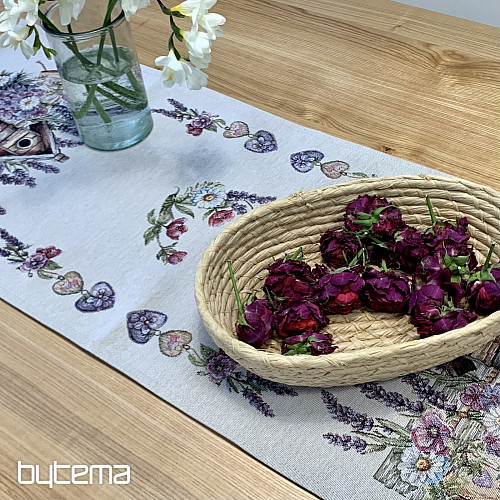 Obrus i szalik gobelinowy BIRDHOUSE