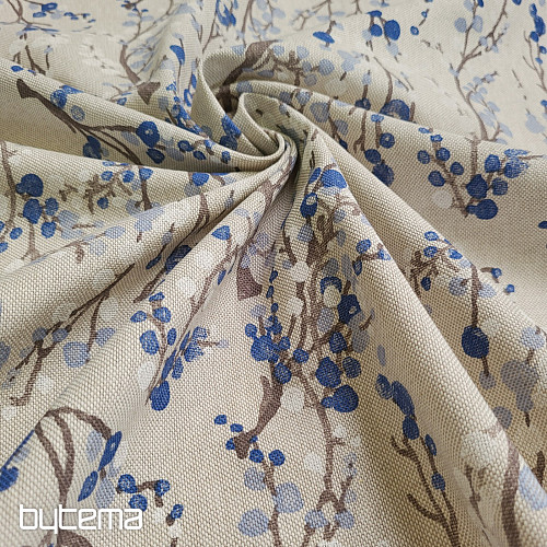 Tkanina dekoracyjna BĄBELKI DRZEWNE NIEBIESKIE