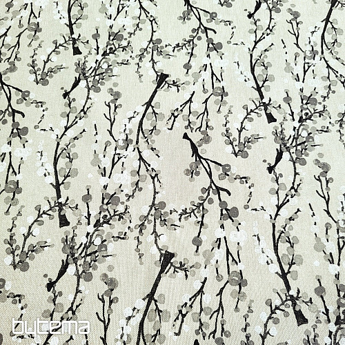 Tkanina dekoracyjna BĄBELKI DRZEWNE SZARE