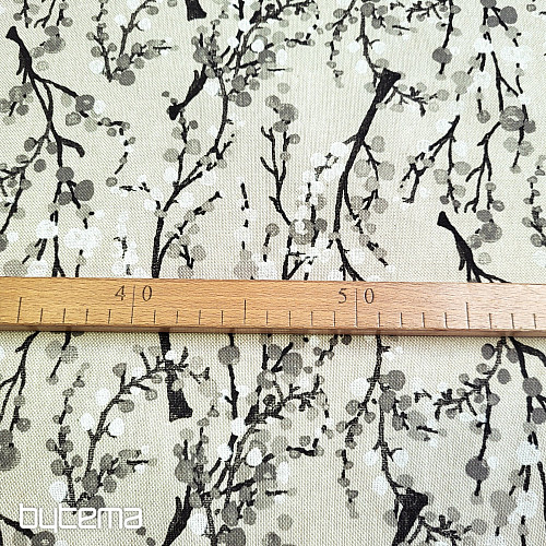 Tkanina dekoracyjna BĄBELKI DRZEWNE SZARE