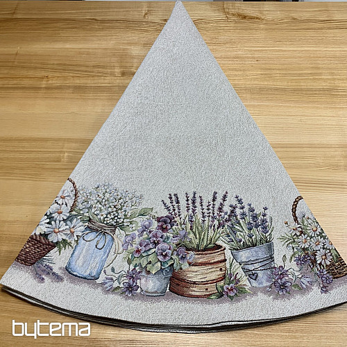 Obrus gobelinowy okrągły PIĘKNO W KOSZYKU