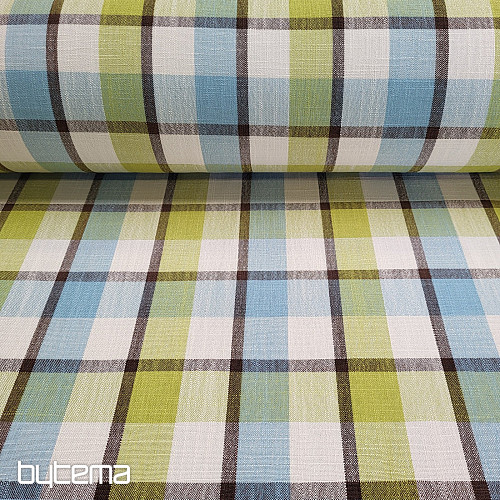 Tkanina dekoracyjna ATILA NIEBIESKO-ZIELONA