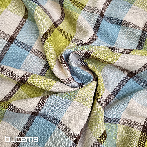 Tkanina dekoracyjna ATILA NIEBIESKO-ZIELONA