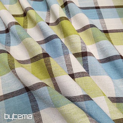 Tkanina dekoracyjna ATILA NIEBIESKO-ZIELONA