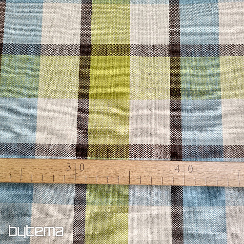 Tkanina dekoracyjna ATILA NIEBIESKO-ZIELONA