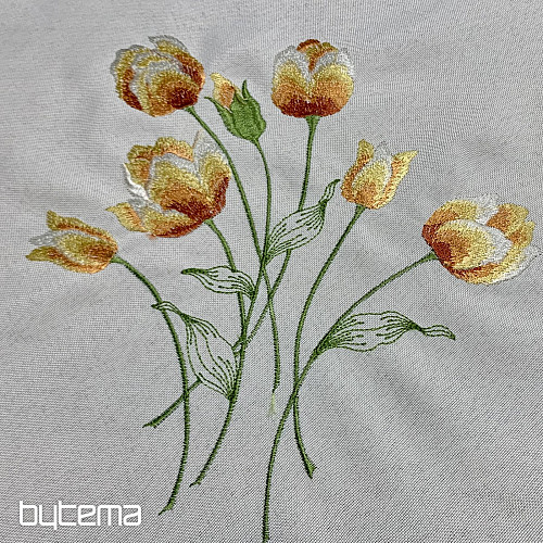 Obrus haftowany i szalik TULIPANY pomarańczowy