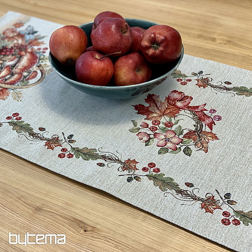 Obrus i szalik gobelinowy GRZYBY W KOSZYKU