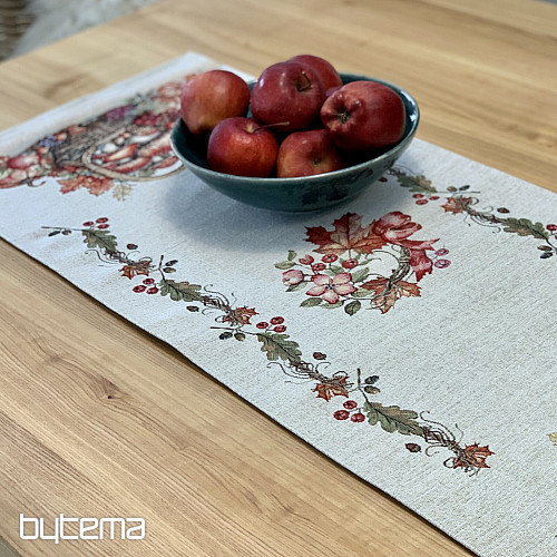 Obrus i szalik gobelinowy GRZYBY W KOSZYKU