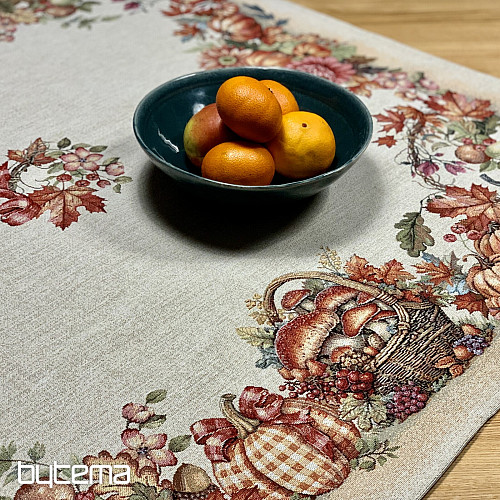 Obrus i szalik gobelinowy GRZYBY W KOSZYKU