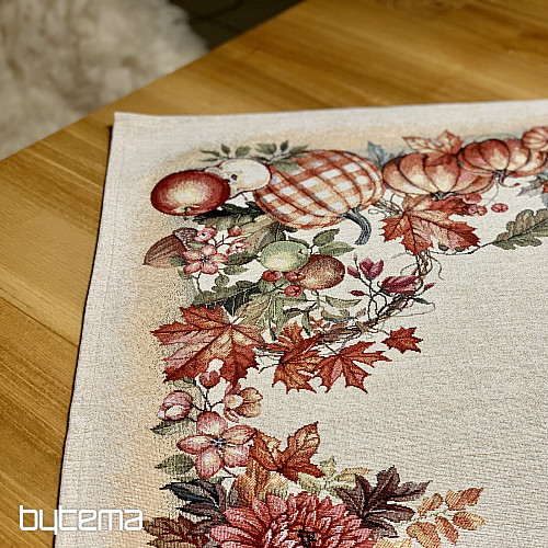 Obrus i szalik gobelinowy GRZYBY W KOSZYKU