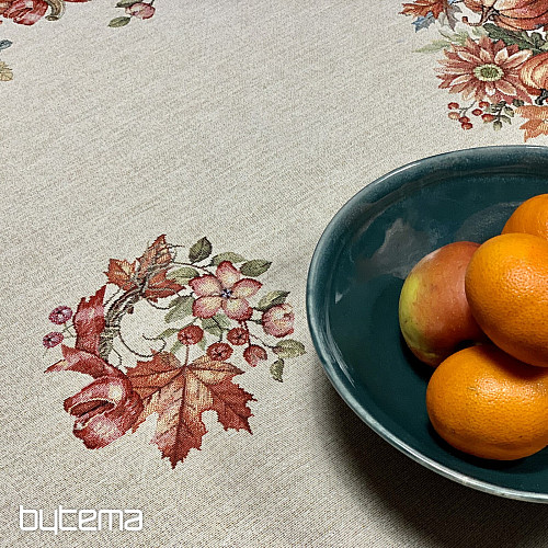 Obrus i szalik gobelinowy GRZYBY W KOSZYKU