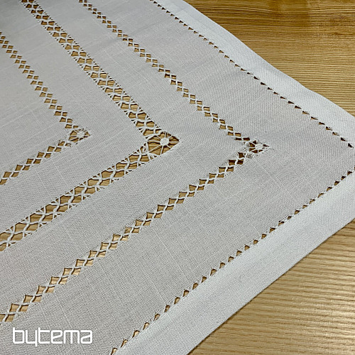 Obrus i szalik BIAŁY AŻUROWY