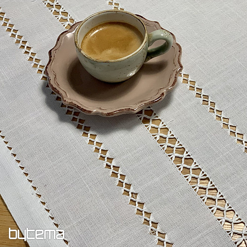 Obrus i szalik BIAŁY AŻUROWY