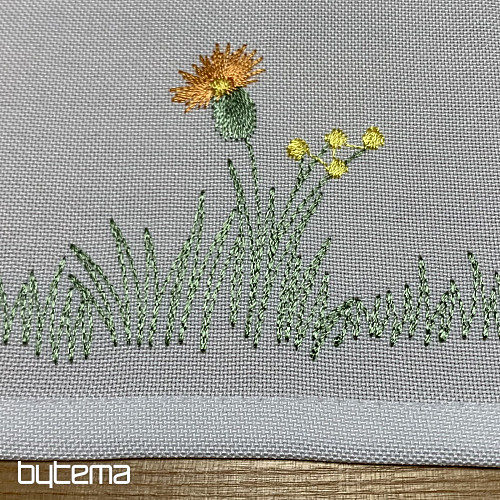 Obrus i szalik haftowany Łąka i pszczoły