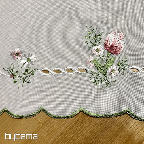 Haftowany obrus i szalik BUKIET Z TULIPANAMI