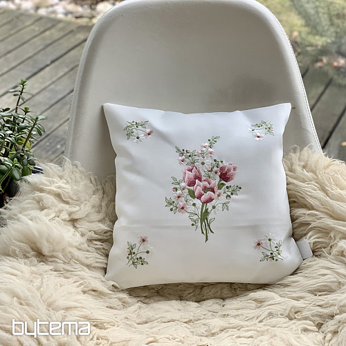 Haftowana dekoracyjna okładka BUKIET Z TULIPANAMI