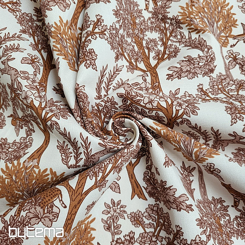 Tkanina bawełniana CHEPART I DRZEWA