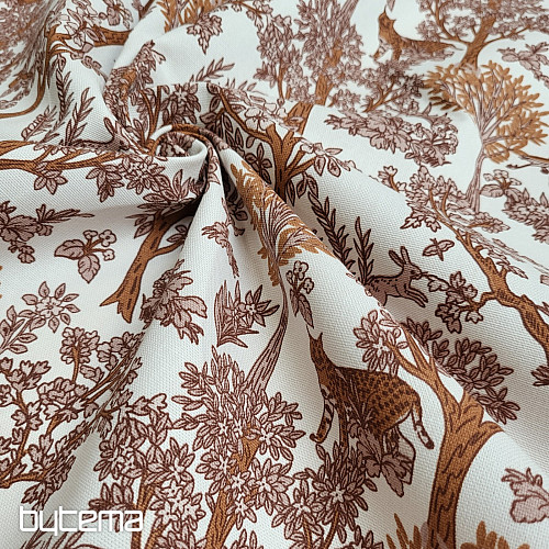 Tkanina bawełniana CHEPART I DRZEWA