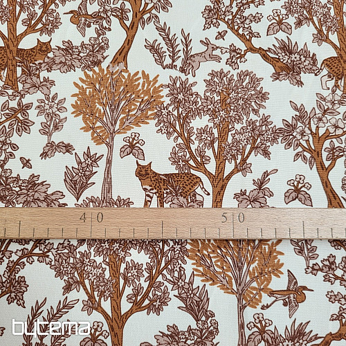 Tkanina bawełniana CHEPART I DRZEWA