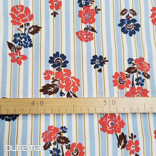 Tkanina bawełniana NIEBIESKI PASK RIMCHA