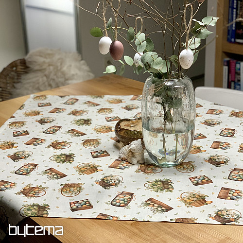 Wielkanocny obrus i szalik KOLOROWE JAJKA