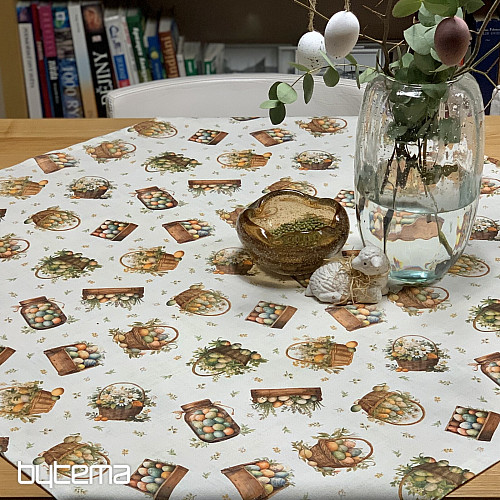 Wielkanocny obrus i szalik KOLOROWE JAJKA