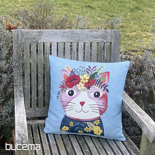 Poszewka na poduszkę gobelinową KOT W NIEBIESKIM