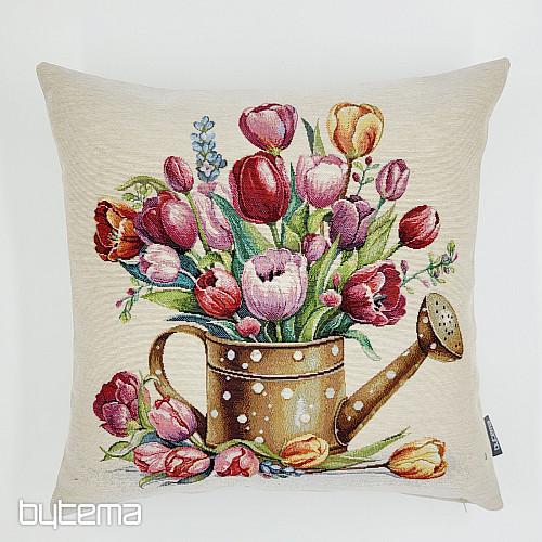 Poszewka na poduszkę z gobelinu KONEWKA PEŁNA TULIPANÓW