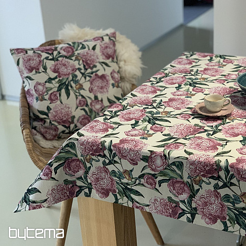 Obrus i szalik PIWONIE